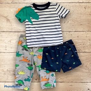 Carters 3 Piece PJ Set, dinosaurs, size 24M